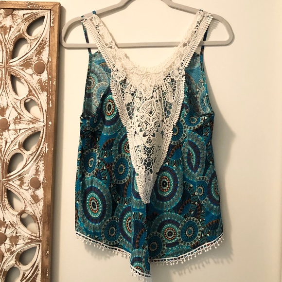 NAANAA Boho Turquoise Patterned Tank - Picture 5 of 7